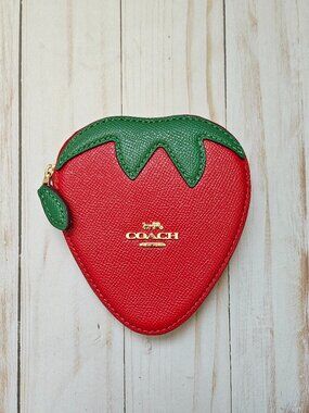 Coach Strawberry Coin Case Small Pouch